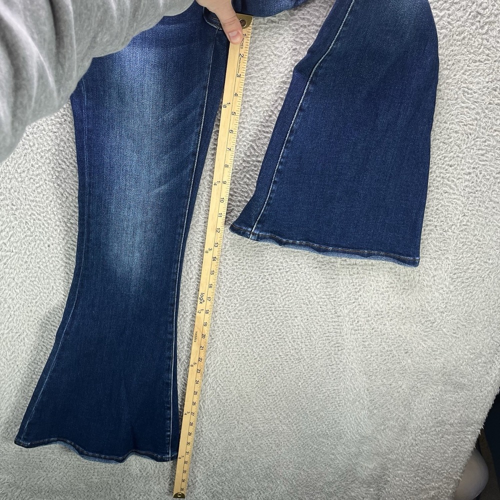 Buckle Bridge By Gly Jeans Womens 24x32 Blue Mid Rise Super Flare Dark Wash NWT - Picture 10 of 13